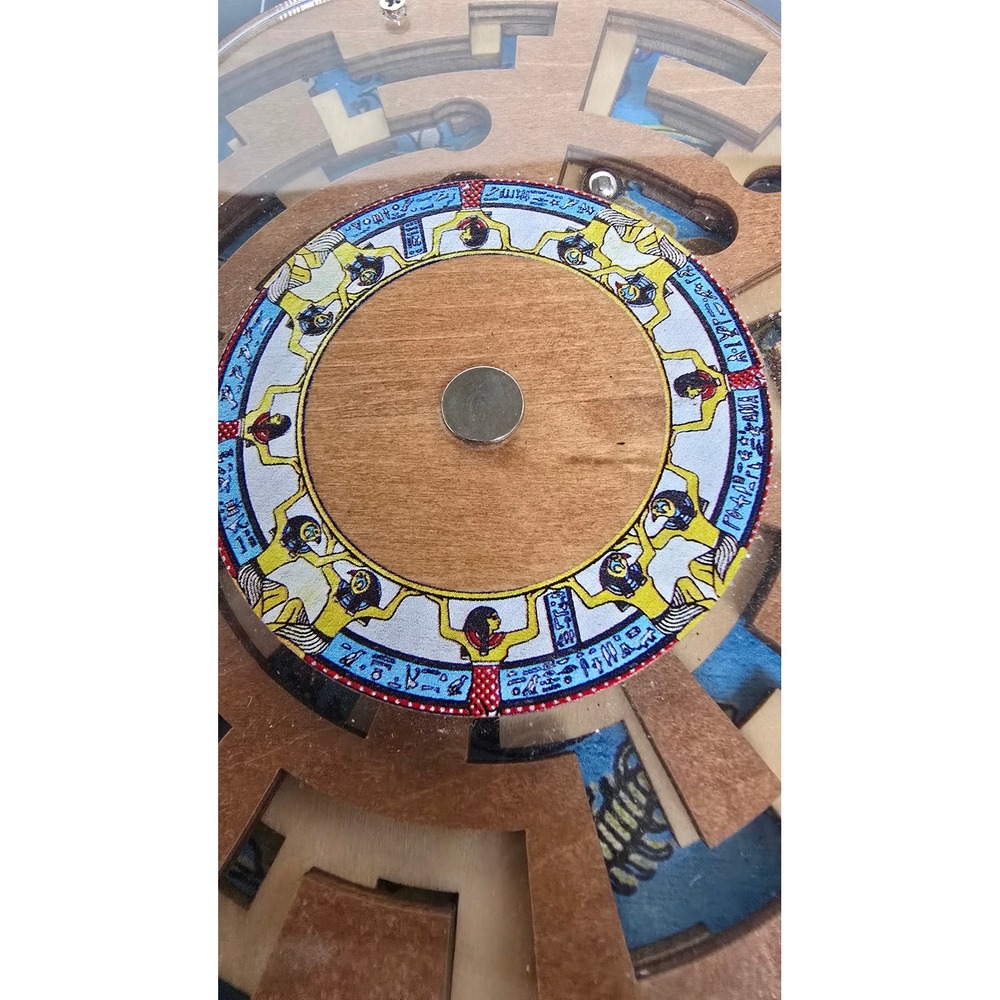 True Genius Wooden Egyptian Maze Brainteaser Puzzle Circular Ball Labyrinth